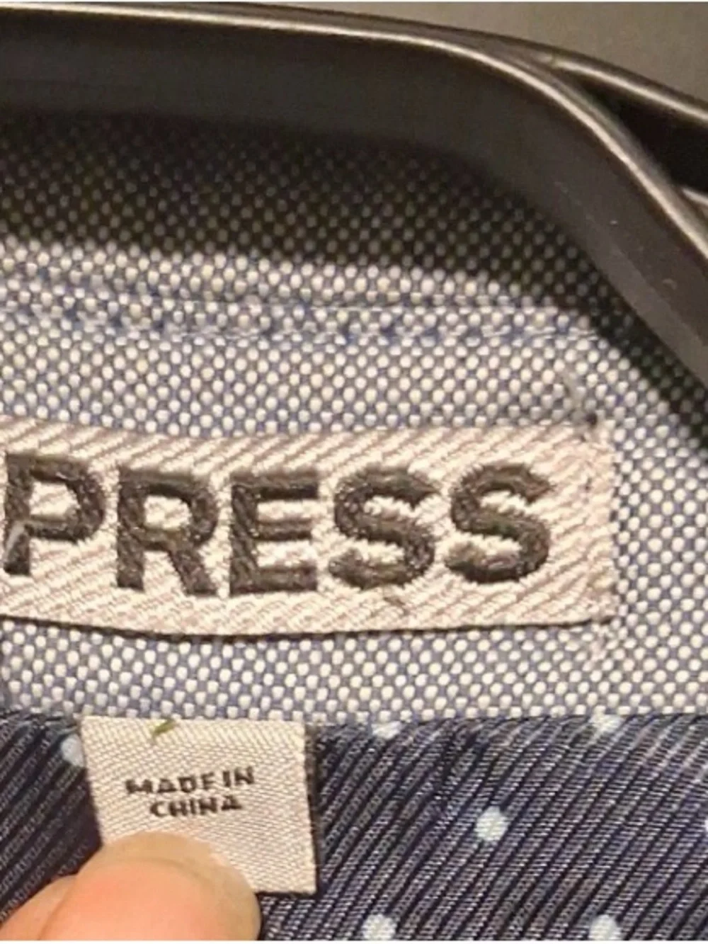 Express Light Gray Notch Lapel Two-Button Blazer